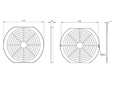 Чертеж и размеры решетки с фильтром для вентиляторов 172х172