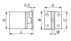Габаритные размеры электролитических SMD конденсаторов