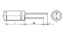 Схема, чертеж габаритных и установочных размеров конденсаторов электролитических К50-6