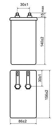 Габаритные и установочные размеры конденсаторов МБГВ 200мкФ