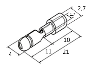 Схема наконечника штекерного изолированного MPD1.25-156 0,5-1,5 мм² 