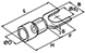 Схема наконечника вилочного изолированного SVS1.25-5 0.5-1.5 мм² Ø5,3 мм