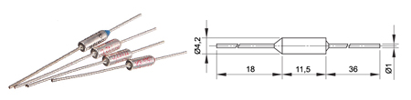 Термопредохранители Termo fuse axial