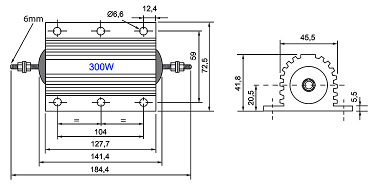 Размеры 300W