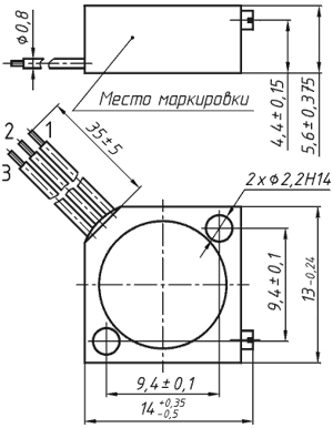 Габаритные размеры переменных резисторов СП5-3