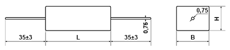 Габаритные и установочные размеры резисторов SQP