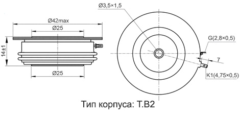 Размеры тиристоров ТБ233
