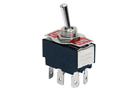 Тумблеры двухполюсные KN3(B)-202AP, ON-ON с фиксацией, 250В 10А, под пайку